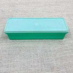 Vintage Tupperware Jadite Green Veggie, produce/celery crisp container with lid